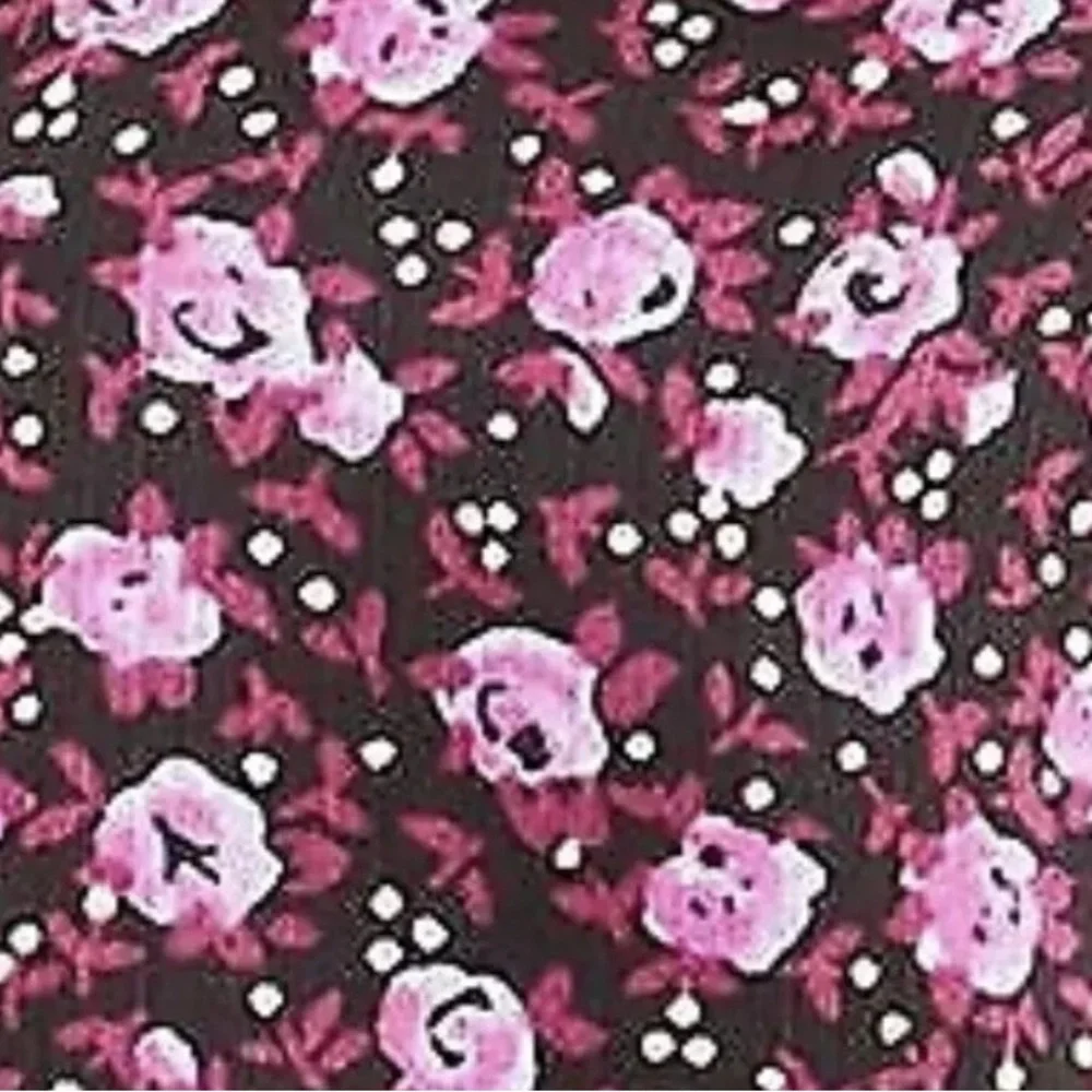 Leyden Women's Smocked Black And Purple Floral Blouse